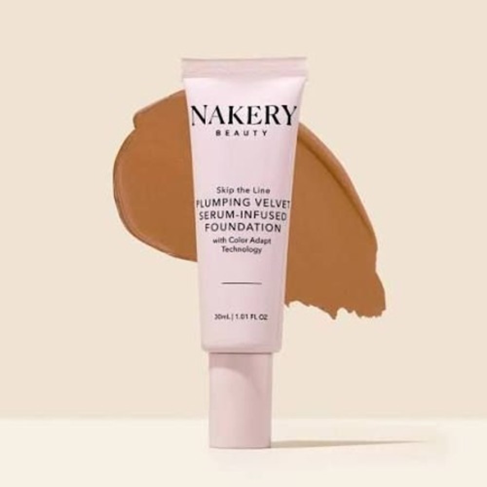 MSRP $34 Nakery, Plumping Serum Infused Foundation in Med Deep, **NIB, Full Size